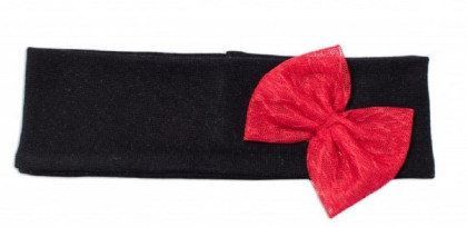 Dětská čelenka bavlněná s mašličkou Vánoce Mamatti ČERNÁ