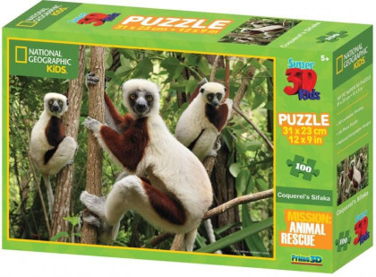 Puzzle Lemur 100 dílků 3D