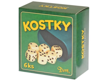Kostky hrací 6 ks s kelímkem