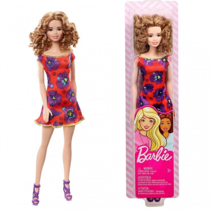 Barbie Trendy Červené šaty s květinovým vzorem
