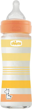 Láhev kojenecká sklo Well-being silikon 240 ml Chicco 