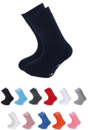 Kojenecké ponožky s protiskluzem vel. 0 (17-19) FROTÉ JEDNOBAREVNÉ
