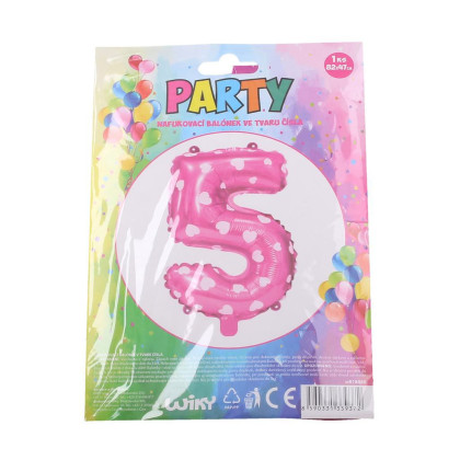 Balónek nafukovací růžový - číslo