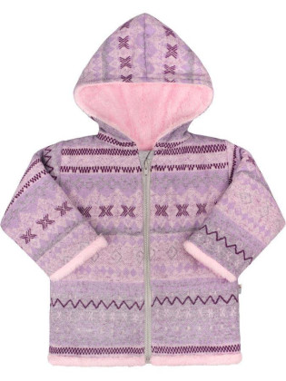 Zimní kabátek s kapucí wellsoft zateplený Etnik růžový Baby Service