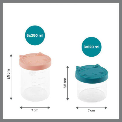 Skleněné misky s víčky ISY Bowls 6 x 250 ml + 3 x 120 ml Babymoov