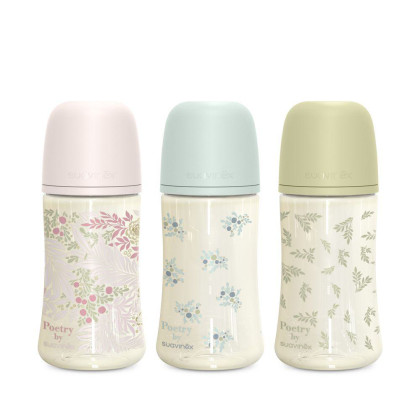 Kojenecká láhev Poetry 270 ml fyziol průtok M Suavinex