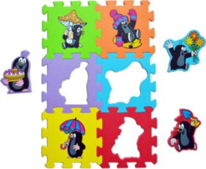 Pěnové puzzle podlahové KRTEK s deštníkem 15 x 15 cm