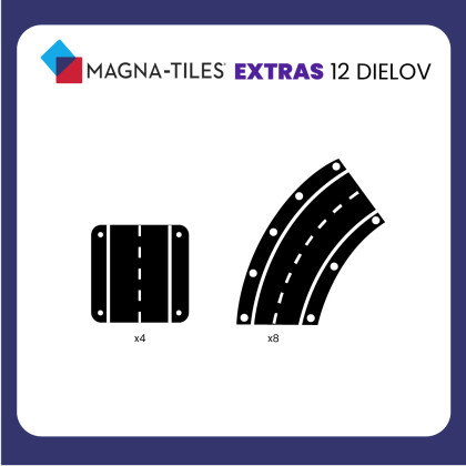 Magnetická stavebnice Xtras Roads 12 dílů Magna Tiles