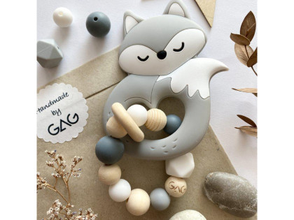 Kousátko do ručky silikonové Hryzátko lišák