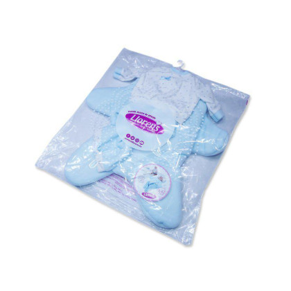 Obleček pro panenku miminko New Born velikosti 40-42 cm Llorens 3dílný modrý