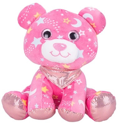 Medvídek plyšový 20 cm sedící s šátkem svítící ve tmě 0 m+