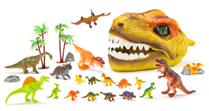 Dinosauří hlava s figurkami DINO