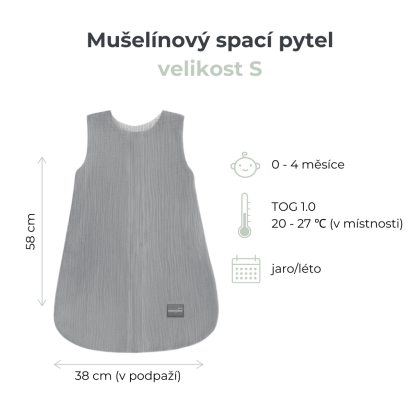 Letní a jarní lehký mušelínový spací pytel Sleepee Nature