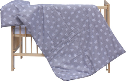 Povlečení do postýlky 2 dílné Scarlett Hvězdička šedá 90 x 120 cm