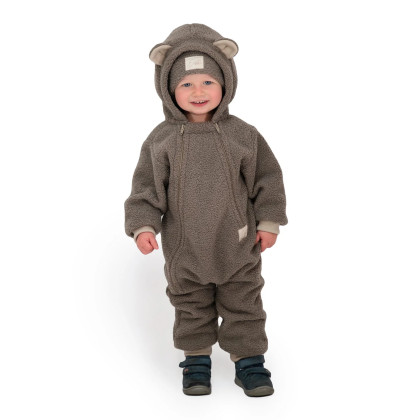 Rostoucí zimní kombinéza Teddy fleece double Brown Esito