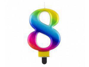 Svíčka dortová Galaxy barevná 8 cm