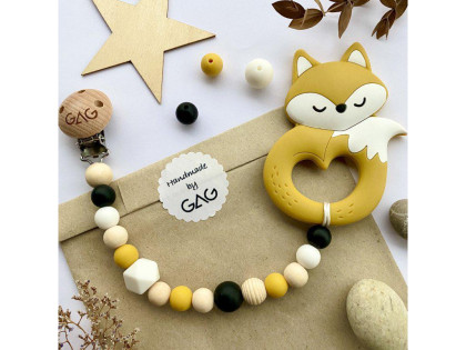 Kousátko na klipu silikonové Hryzátko lišák