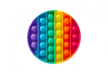 Bubble pops - Praskající bubliny silikon antistresová spol. hra kruh duha 12 cm
