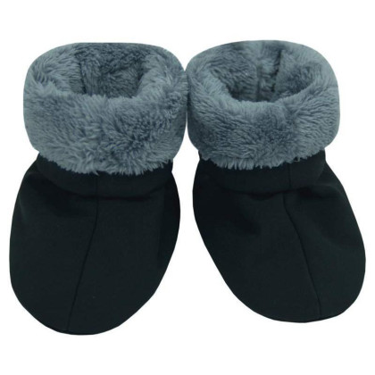 Capáčky softshell s chlupem Černá/šedá