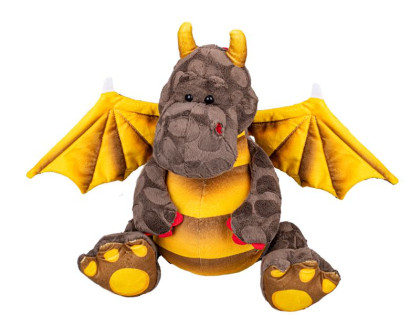 Drak plyšový 23 cm hnědý sedící 0 m+