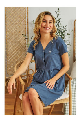 Těhotenská a kojící noční košile Lucky Deep Blue Doctor Nap