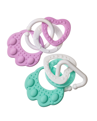 Silikonové kousátko Medvědí tlapa s kroužky