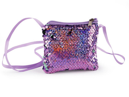 Dívčí kabelka / pouzdro na krk s flitry 11x10 cm
