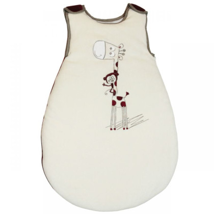 BABYCALIN Malý spací pytel ŽIRAFA švestkovo-šedý  nezobra