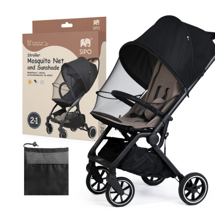 Uni síťka proti hmyzu & sluneční clona na kočárek 2 v 1 Sipo