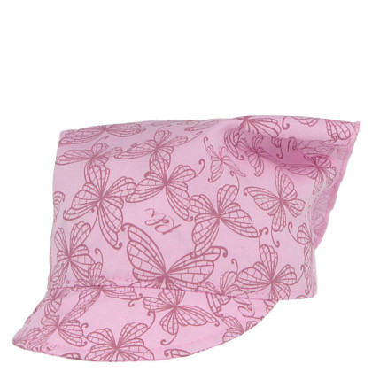 Letní růžový šátek s kšiltem motýlci růžoví RDX