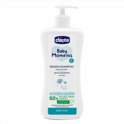 Šampon na vlasy a tělo s dávkovačem Baby Moments 92 % přírodních složek 500 ml Chicco