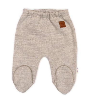 Pletená sada pro miminko s jemným proužkem 3dílná lux béžová - bílá Baby Nellys