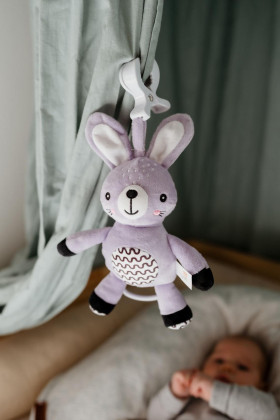 Natahovací hrací strojek plyš 30 cm závěs na postýlku/kočárek Babyted