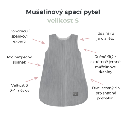 Letní a jarní lehký mušelínový spací pytel Sleepee Nature