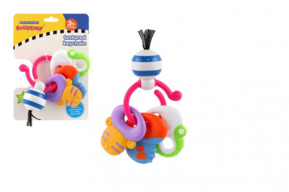 Chrastítko/Kousátko přívěsek s tvary plastové 14x11 cm 3 m+