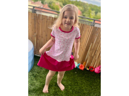 Dívčí letní šaty růžové se zajíčky Kaarsgaren