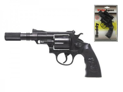 Pistole - Kapslovka Buddy s tlumičem 23 cm 12 ran