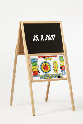 Tabule skládací A 5v1 dřevo 45x90x37cm magnetická v krabici