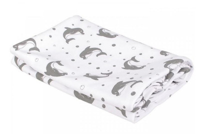 Letní deka 150x200 cm z biobavlny delfín šedý