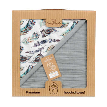 Mušelínová osuška s kapucí Design 85 x 85 cm Babymatex