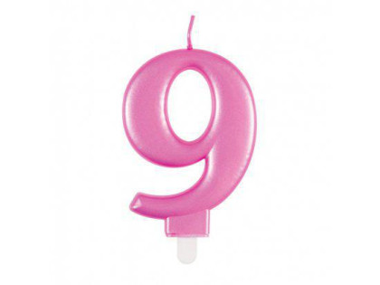 Svíčka metalická růžová