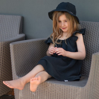 Dívčí klobouk mušelín Black Esito