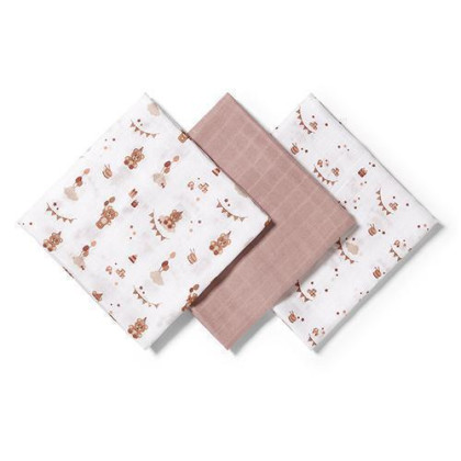 Mušelínové plenky Super Soft růžové 3 ks 70x70 cm BabyOno