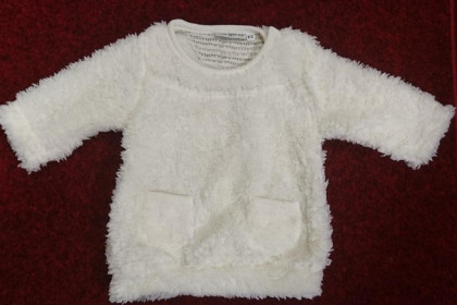 Zimní kabátek - šaty beránek bílý Baby Service