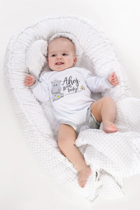 Body s potiskem New Baby Ahoj, jsem tady! - dárkové balení