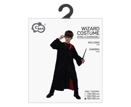 Kostým Čaroděj černo/červený 
