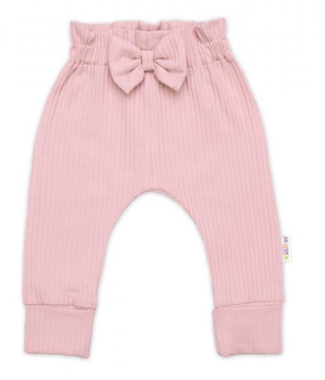 Žebrovaná rostoucí souprava 3D Baby Girl Pudrově růžová