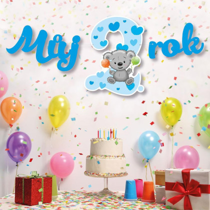 Party girlanda - Můj 2. rok - modrá