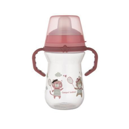 Hrneček se silikonovým pítkem FirstCup BONJOUR PARIS 250 ml Canpol Babies