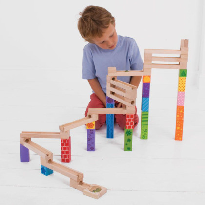 Dřevěná kuličková dráha barevná Bigjigs Toys
